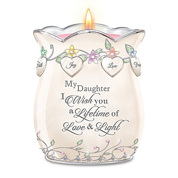 "My Daughter, I Wish You" Porcelain Candleholder Limited-edition Heirloom’s - Picture 5 of 13